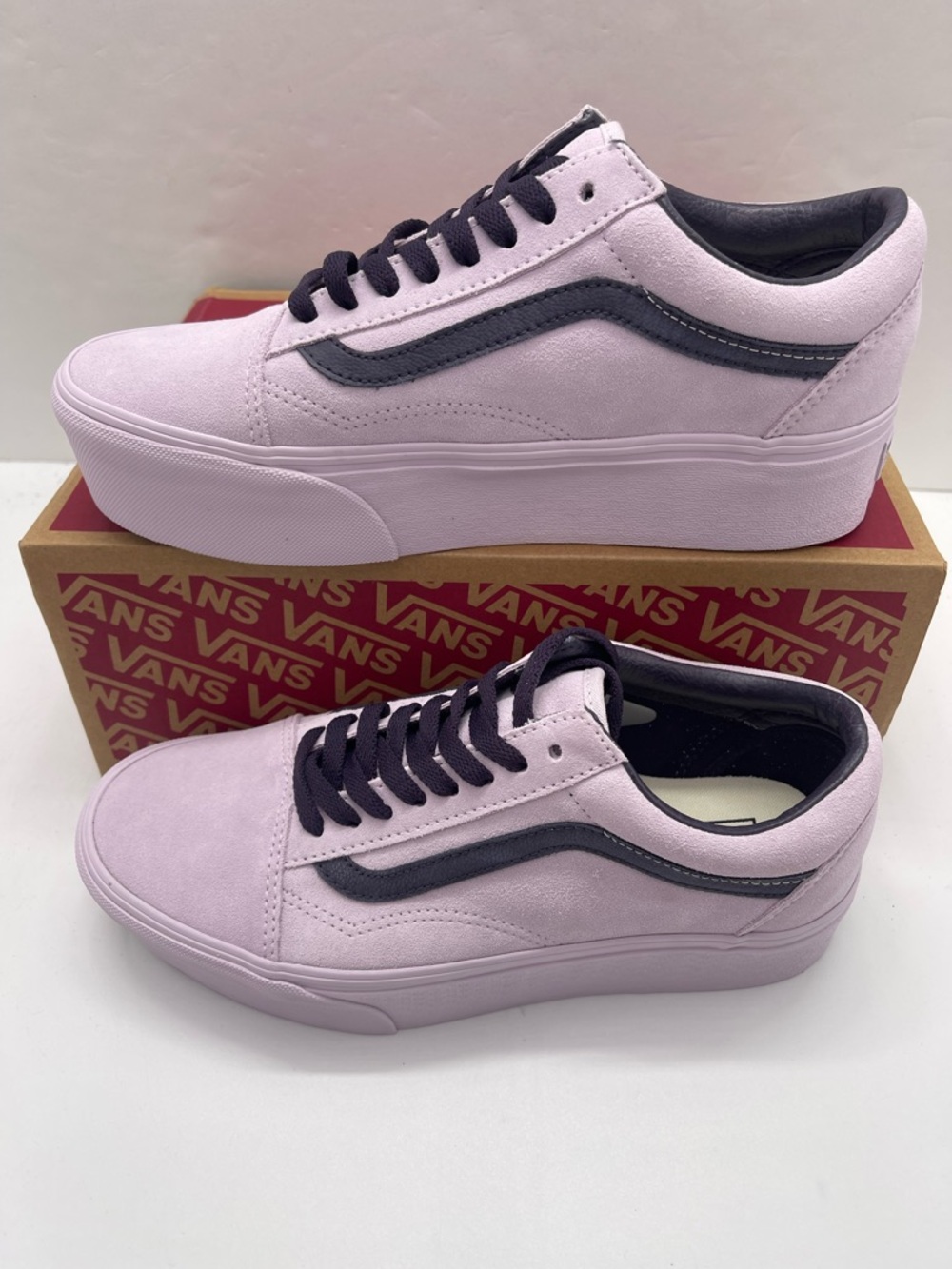 Vans Old Skool Stackform Platform Suede Lavender Sneakers VN0009PZLAE NIB - Picture 2 of 16
